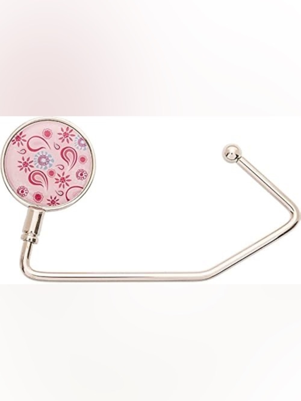 Pink Paisley Purse Hook - Lightweight Handbag Purse Hanger  for Tables & Desks